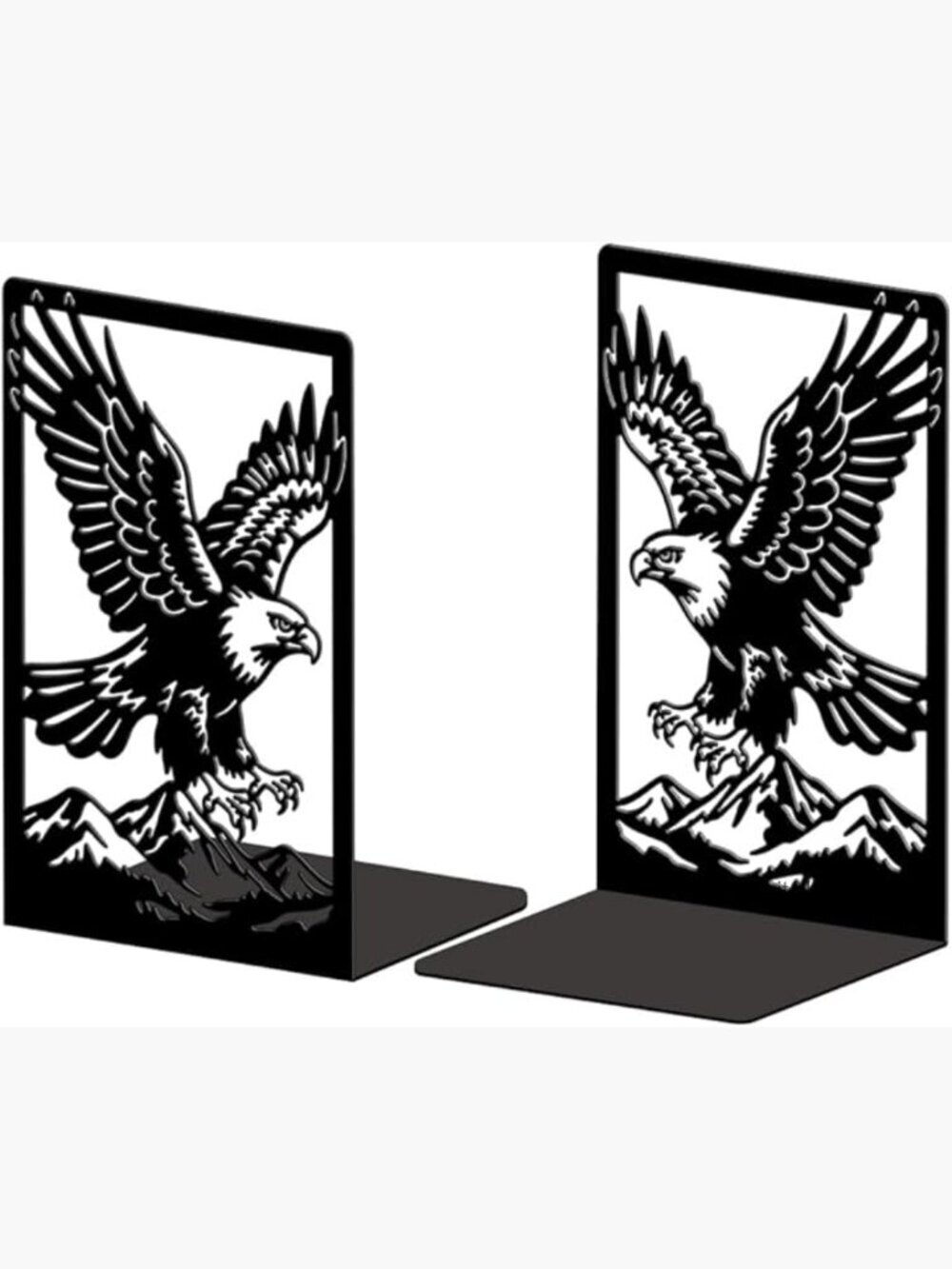 Heavy Duty Cast Iron Bookends, Eagle Pattern, 5.3x4.3x7.9 Inches